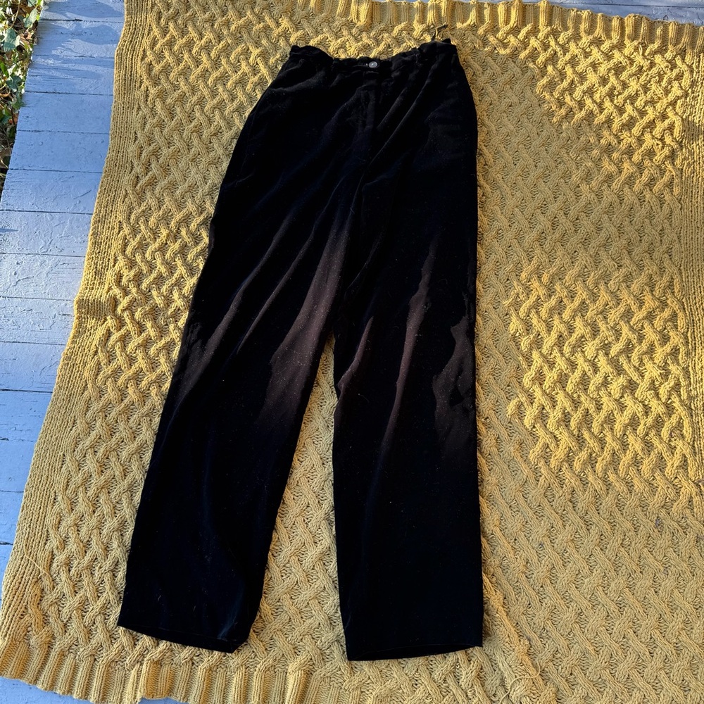 J. Crew Women's Size 6 Black Velvet Pants Goth Whimsigoth Whimsy Dress Up Retro